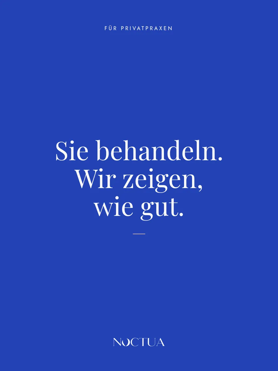 Kachel: Sie behandeln. Wir zeigen, wie gut.